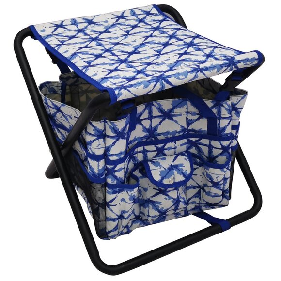 Gardening Stool w/ Detachable Tote:  Blue.  Folding. Sturdy.  New.  Unopened Box - Picture 2 of 9